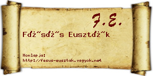 Fésüs Euszták névjegykártya